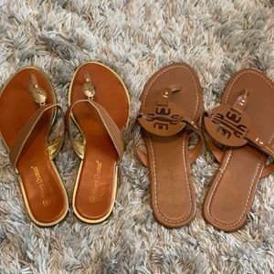 Pierre Dumas slip on sandals. 2 pair. Size 9 and 8.5.